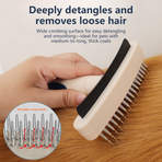 2-Piece Multi-Functional 2-in-1 Pet Comb Set: Detangling and Shedding Comb for Long-Haired Dogs and Cats