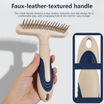 2-Piece Multi-Functional 2-in-1 Pet Comb Set: Detangling and Shedding Comb for Long-Haired Dogs and Cats