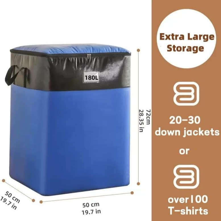 4-Pack 180L Extra-Large Storage Bags, Heavy-Duty, Wear-Resistant, Waterproof Moving Bags - Red