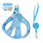 Breathable Reflective Pet Harness Set: Vest-Style Dog Harness + Leash - Blue-XXS