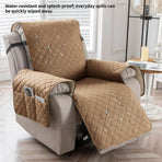Waterproof and Non-Slip Single Sofa Cushion, Pet-Resistant and Washable Sofa Cover - Brown