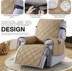 100% Waterproof Triple-Line Quilted Single Armchair Cushion, Non-Slip, Scratch-Resistant, Adjustable - Navy-L