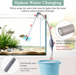 3-in-1 Aquarium Water Change Tool: Sand Cleaning / Waste Removal / Water Change, Siphon Pump - 1.9 m