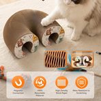 2-pack, Accordion-style Cat Scratcher, Versatile Foldable Corrugated Cardboard Scratching Board with Ball Toy