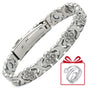 Lucky Clover Magnetic Bracelet with Free Heart Ring Set, Simple Everyday Women's Bracelet - Silver