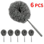 6-Pack, Telescopic Microfiber Duster with Extendable Handle, for High Ceiling & Fan Cleaning - Gray