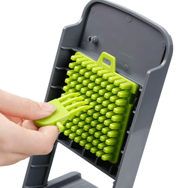 Kitchen Vegetable Slicer and Dicer, 15-Piece Set with Container, Safety Guard, Drain Basket, and Storage Box—Black