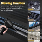 3-in-1 Cordless Handheld Vacuum Cleaner, Multifunction Car and Home Blower and Vacuum for Pet Hair, Window, and Keyboard Cleaning - Green