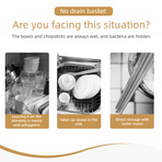 Multi Compartment Plastic Kitchen Utensil Holder, Foldable Dish Drain Basket for Bowl Plate Cup Chopsticks Storage