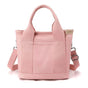 Multi-Compartment Canvas Tote Bag, 3-Way Handheld, Crossbody, and Shoulder Bag with Adjustable Strap for Daily Work and Shopping - Pink
