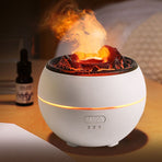 Volcano Flame Aroma Diffuser and Humidifier, 7-Color Changing Lava Fire Essential Oil Diffuser with Timer, 360ml for Home, Bedroom, or Desk – Black
