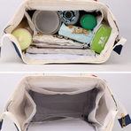 Large Capacity Dry/Wet Separate Nylon Backpack, Multifunctional Portable, Multi-Pocket Baby Diaper Bag Handbag - Blue