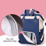 Large Capacity Dry/Wet Separate Nylon Backpack, Multifunctional Portable, Multi-Pocket Baby Diaper Bag Handbag - Light Purple