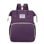Convertible Baby Bed Diaper Backpack, Waterproof Oxford Multifunction Mommy Bag, Hand/Shoulder/Backpack 3-Way for Travel and Outdoor Use - Purple