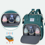 Convertible Baby Bed Diaper Backpack, Waterproof Oxford Multifunction Mommy Bag, Hand/Shoulder/Backpack 3-Way for Travel and Outdoor Use - Purple