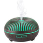 550ML Wood-Grain Aroma Diffuser and Humidifier with Bluetooth Speaker, 7-Color LED Night Light, Remote Control, Timer, and Auto Shut-Off – Dark Wood