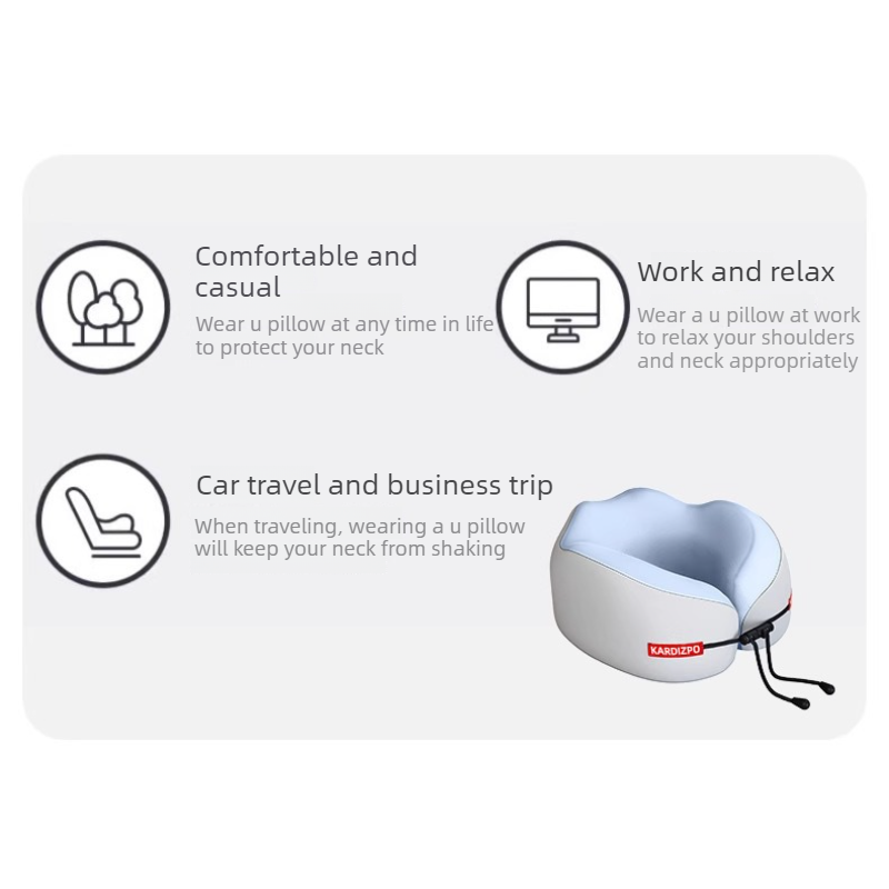 Portable Memory Foam U-Shaped Neck Pillow, Ergonomic 360° Support Adjustable Travel Pillow with Storage Case for Airplane, Car, Office - Green