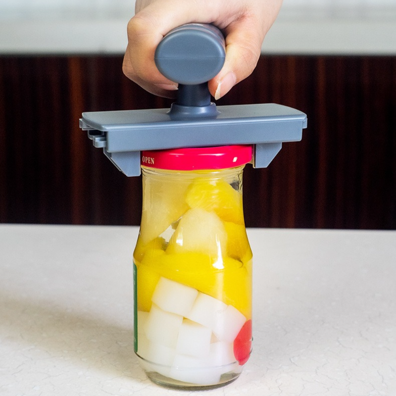 Multi-Function Jar Opener, Adjustable Non-Slip Lid Opener for 20mm-100mm Caps, ABS & Stainless Steel, Easy to Use - Blue