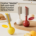 3-in-1 Tumbler Vegetable Peeler, Multi-Function Peeler, Bud Remover, and Cleaner for Fruits and Vegetables - White