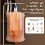 Portable Smart Clothes Dryer, 3-Temperature-Setting UV Sterilizing Mini Dryer, Foldable Hanging Dryer for Travel and Home Use (Blue)
