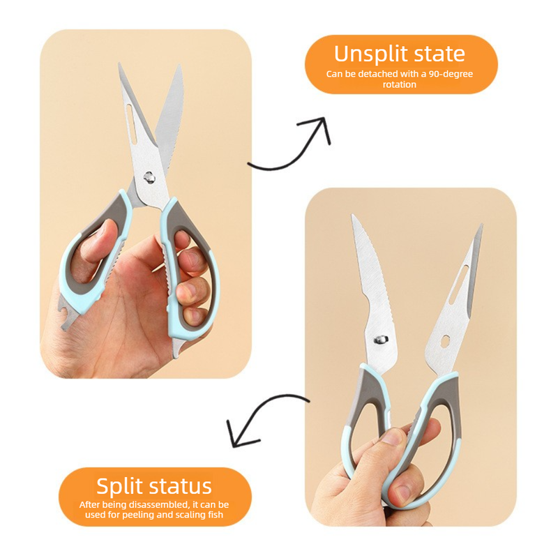 2-Pack Kitchen Scissors Set, Heavy-Duty Chicken Bone Shears & Detachable Kitchen Shears, 3Cr13 Stainless Steel & Magnetic Sheath - Red