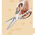 2-Pack Kitchen Scissors Set, Heavy-Duty Chicken Bone Shears & Detachable Kitchen Shears, 3Cr13 Stainless Steel & Magnetic Sheath—Blue