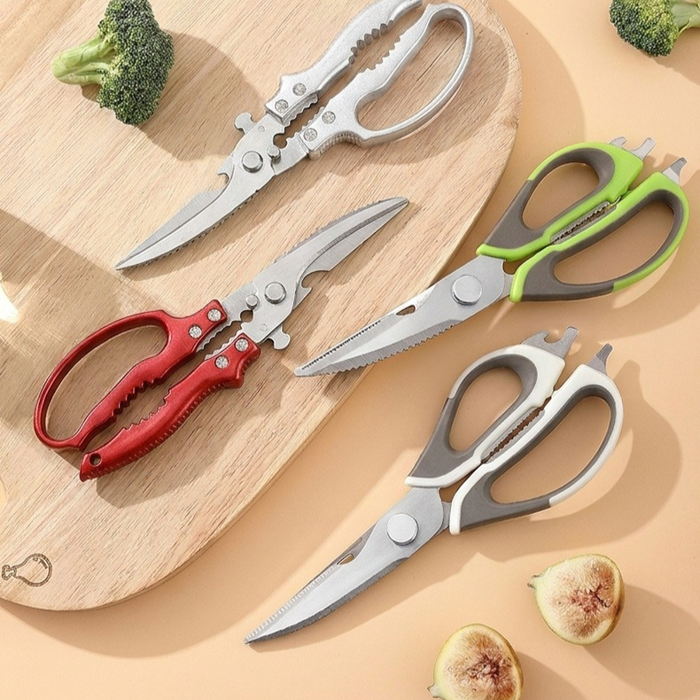 2-Pack Kitchen Scissors Set, Heavy-Duty Chicken Bone Shears & Detachable Kitchen Shears, 3Cr13 Stainless Steel & Magnetic Sheath—Green