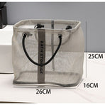 Mesh Shower Caddy, Portable Bath Tote Bag, Large Capacity Mesh Storage Basket for Bathroom Essentials - Gray