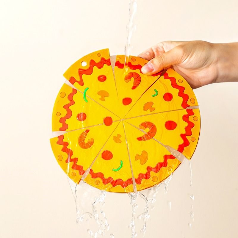4-Piece Set - Creative Pizza-Shaped Heat-Resistant Placemat, Waterproof PVC Coaster & Trivet for Home Use