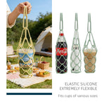 2-in-1 Transformable Silicone Coaster Carrier, Foldable Reusable Wine, Milk Tea, and Beverage Carry Bag & Heat Mat Gift - Yellow