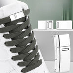 3 Pairs - Magnetic Wide Elastic No-Tie Shoelaces Set, Lazy Magnetic Lock Stretch Laces for Kids and Adults - White