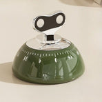 Vintage Magnetic Mechanical Kitchen Timer, 60-Minute Countdown Timer for the Fridge, Battery-Free Cooking Alarm—Green