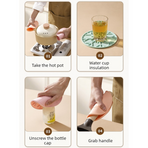 Food-Grade Silicone Heat-Resistant Trivet, 16cm Non-Slip Table Mat, Snowflake Hollow Hot Pot Coaster—Assorted Colors