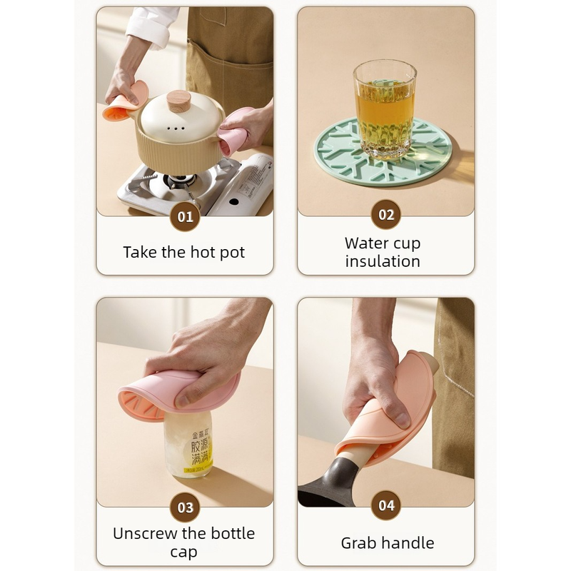 Food-Grade Silicone Heat-Resistant Trivet, 16cm Non-Slip Table Mat, Snowflake Hollow Hot Pot Coaster—Assorted Colors