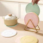 Food-Grade Silicone Heat-Resistant Trivet, 16cm Non-Slip Table Mat, Snowflake Hollow Hot Pot Coaster—Assorted Colors