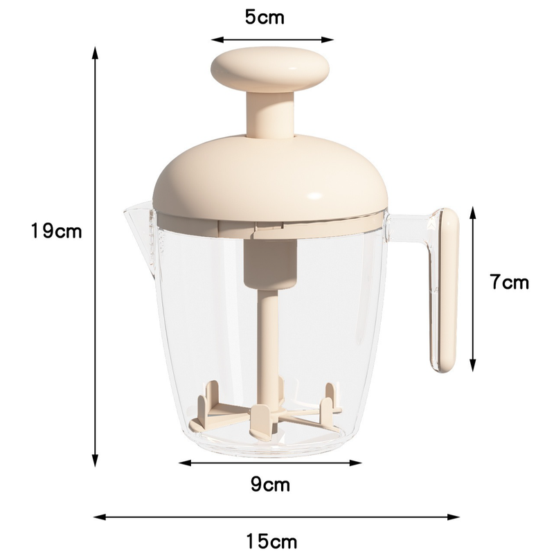 Semi-Auto Press Egg Mixer Cup, Large-Capacity Hand Whisk with Filter Spout for Baking, Whipping Cream, and Beating Eggs—Pink