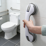 Suction Cup Bathroom Grab Bar, Anti-Slip Shower Assist Handle for Elderly, No Drill Toilet Tub Safety Handrail 2 Pack