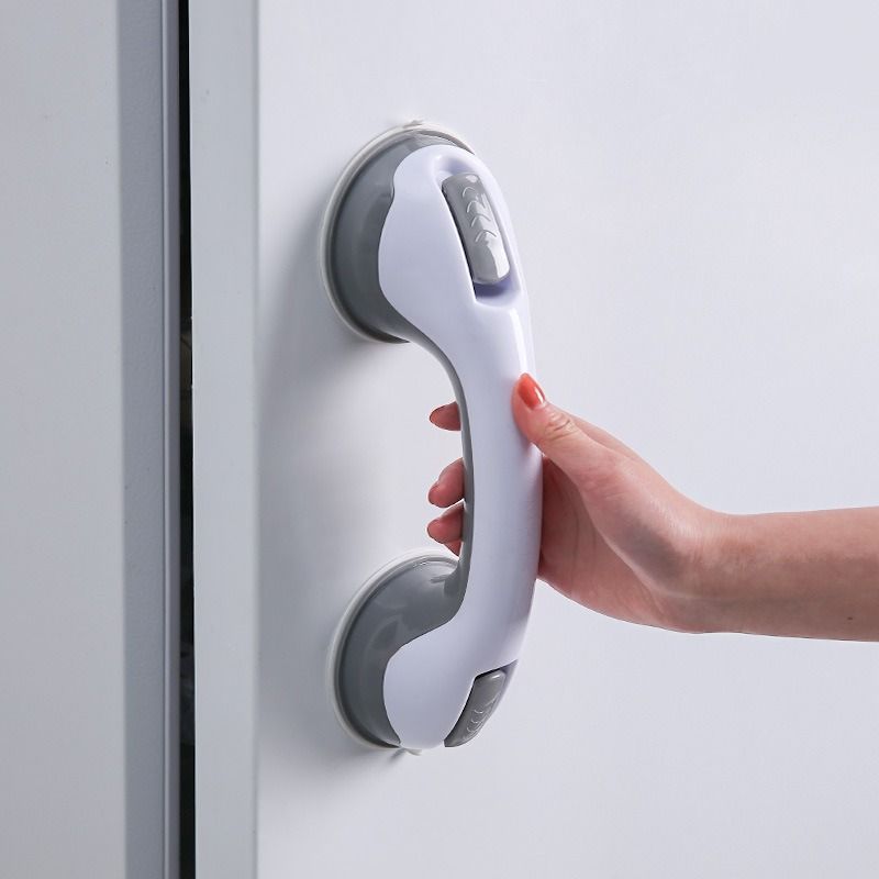 Suction Cup Bathroom Grab Bar, Anti-Slip Shower Assist Handle for Elderly, No Drill Toilet Tub Safety Handrail 2 Pack