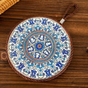 4-Pack - Chinese Retro Ceramic Trivet, Heat-Resistant, Non-Scratch Coaster with Cork Base, 17cm Round Table Mats - Blue-and-White Porcelain Pattern