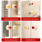 4-Pack - No-Drill Suction Cup Door Handle, Reusable Pull Knob for Wardrobes, Refrigerators, and Glass Sliding Doors - Blue