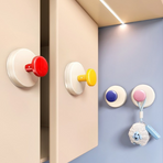 4-Pack - No-Drill Suction Cup Door Handle, Reusable Pull Knob for Wardrobes, Refrigerators, and Glass Sliding Doors - Blue