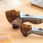 Adjustable Measuring Spoon Set Large & Small Size, Plastic Scale Scoop for Baking, Dry & Liquid Ingredients