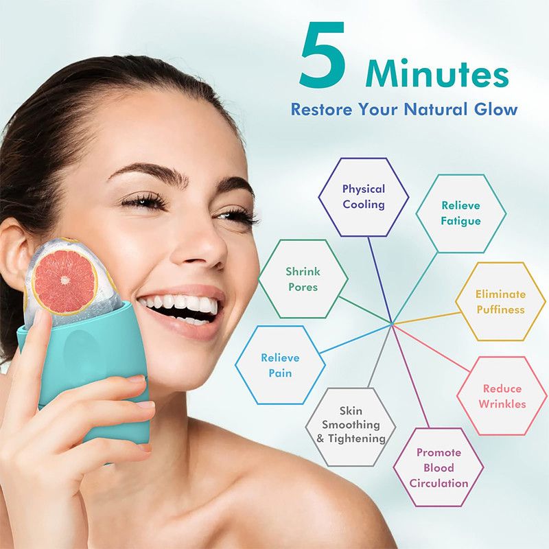2-Pack - 2-in-1 Dual-Head Ice Beauty Device, Cold Compress Lifting and De-Puffing Skincare Tool for Home Use - Purple