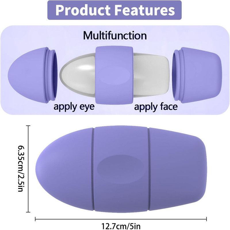 2-Pack - 2-in-1 Dual-Head Ice Beauty Device, Cold Compress Lifting and De-Puffing Skincare Tool for Home Use - Purple