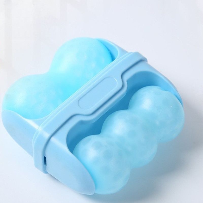 Double-Sided Dual Ice Roller Beauty Device, Household Cold Compress Roller, Lifting and De-Puffing Full-Body Massager—Pink