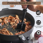 Food Grade Nylon 5-Blade Meat Chopper Spatula, Heat Resistant Non-Stick Ground Beef Masher Multi-Purpose Cooking Tool