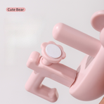 2-Pack Koala Desk Hook, Adjustable Glue-Free Table-Side Bag Hanger, Heavy-Duty Portable Backpack Hook for Students—Pink