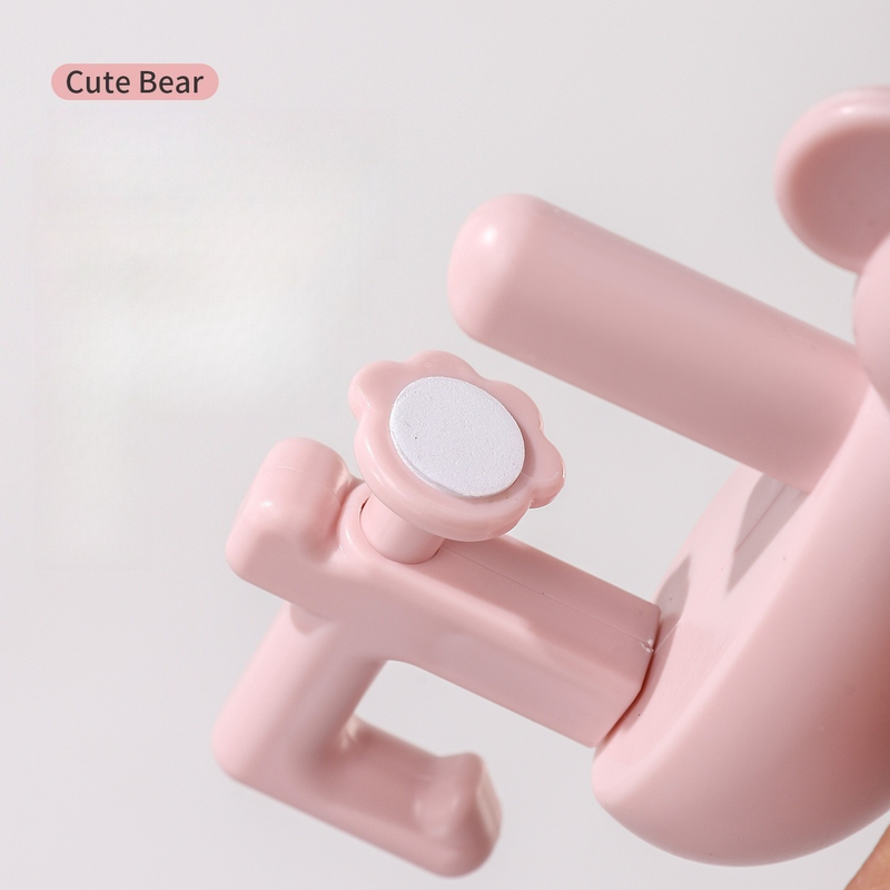 2-Pack Koala Desk Hook, Adjustable Glue-Free Table-Side Bag Hanger, Heavy-Duty Portable Backpack Hook for Students—Pink