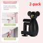2-Pack Koala Desk Hook, Adjustable Glue-Free Table-Side Bag Hanger, Heavy-Duty Portable Backpack Hook for Students - Black