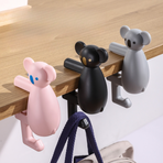 2-Pack Koala Desk Hook, Adjustable Glue-Free Table-Side Bag Hanger, Heavy-Duty Portable Backpack Hook for Students - Black